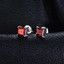 2/3 CTW Princess Red Garnet Stud Earrings in 0.925 White Sterling Silver (MDS210110)
