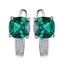 2 9/10 CTW Princess Green Nano Emerald Huggie Earrings in 0.925 White Sterling Silver (MDS210115)