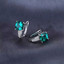 2 9/10 CTW Princess Green Nano Emerald Huggie Earrings in 0.925 White Sterling Silver (MDS210115)