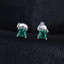 1/2 CTW Princess Green Nano Emerald Stud Earrings in 0.925 White Sterling Silver (MDS210117)