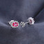 1 1/5 CTW Oval Red Nano Ruby Stud Earrings in 0.925 White Sterling Silver (MDS210118)