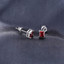 4/5 CTW Princess Red Nano Ruby Stud Earrings in 0.925 White Sterling Silver (MDS210119)