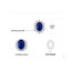 1 1/5 CTW Oval Blue Nano Sapphire Stud Earrings in 0.925 White Sterling Silver (MDS210120)