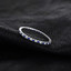 1/10 CTW Round Blue Spinel Eternity Ring in 0.925 White Sterling Silver (MDS210124)