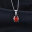 2 1/2 CT Oval Red Garnet Solitaire Pendant Necklace in 0.925 White Sterling Silver With Chain (MDS210132)