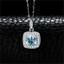 1 1/4 CTW Cushion Blue Topaz Halo Pendant Necklace in 0.925 White Sterling Silver With Chain (MDS210134)