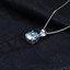 2 2/5 CT Round Blue Topaz Solitaire Pendant Necklace in 0.925 White Sterling Silver With Chain (MDS210135)