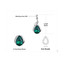 2 2/3 CTW Pear Green Nano Emerald Solitaire with Accents Pendant Necklace in 0.925 White Sterling Silver With Chain (MDS210139)