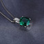 3 CTW Princess Green Nano Emerald Solitaire with Accents Pendant Necklace in 0.925 White Sterling Silver With Chain (MDS210140)