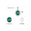 1 2/3 CTW Oval Green Nano Emerald Halo Pendant Necklace in 0.925 White Sterling Silver With Chain (MDS210142)