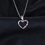 1/10 CTW Round Pink Nano Sapphire Heart Pendant Necklace in 0.925 White Sterling Silver With Chain (MDS210146)