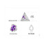 3/5 CTW Multi Purple Amethyst TrianglePendant Necklace in 0.925 White Sterling Silver With Chain (MDS210147)