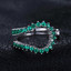 2/5 CTW Round Green Nano Emerald Cocktail Ring in 0.925 White Sterling Silver (MDS210150)