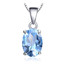 5 3/5 CTW Oval Blue Topaz Earrings, Ring and Pendant Set in 0.925 White Sterling Silver (MDS210151)