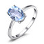 5 3/5 CTW Oval Blue Topaz Earrings, Ring and Pendant Set in 0.925 White Sterling Silver (MDS210152)