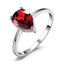 1 2/5 CT Pear Red Garnet Cocktail Ring in 0.925 White Sterling Silver (MDS210154)