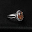 5 2/3 CTW Oval Brown Quartz Cocktail Ring in 0.925 White Sterling Silver (MDS210155)