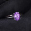 1 1/10 CT Oval Purple Amethyst Cocktail Ring in 0.925 White Sterling Silver (MDS210158)