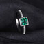 1/2 CTW Princess Green Nano Emerald Solitaire with Accents Ring in 0.925 White Sterling Silver (MDS210172)