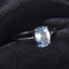 1 1/2 CT Oval Blue Topaz Solitaire Ring in 0.925 White Sterling Silver (MDS210176)