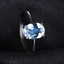 1 1/2 CT Oval Blue Topaz Solitaire Ring in 0.925 White Sterling Silver (MDS210176)