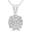 1/2 CTW Round Diamond Cluster Pendant Necklace in 14K White Gold (MDR180021)