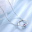 Round Purple Nano Amethyst Hexagon Necklace in 0.925 White Sterling Silver (MDS210177)