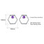 Round Purple Nano Amethyst Hexagon Stud Earrings in 0.925 White Sterling Silver (MDS210182)