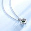 Round Green Nano Emerald Halo Pendant Necklace in 0.925 White Sterling Silver With Chain (MDS210186)