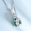 Oval Green Nano Emerald Solitaire Pendant Necklace in 0.925 White Sterling Silver With Chain (MDS210188)