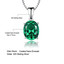 Oval Green Nano Emerald Solitaire Pendant Necklace in 0.925 White Sterling Silver With Chain (MDS210188)