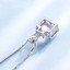Cushion Pink Nano Morganite Solitaire with Accents Pendant Necklace in 0.925 White Sterling Silver With Chain (MDS210189)