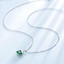 Cushion Green Nano Emerald Solitaire with Accents Pendant Necklace in 0.925 White Sterling Silver With Chain (MDS210190)