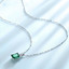 Cushion Green Nano Emerald Solitaire Pendant Necklace in 0.925 White Sterling Silver With Chain (MDS210193)