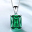 Cushion Green Nano Emerald Solitaire Pendant Necklace in 0.925 White Sterling Silver With Chain (MDS210193)