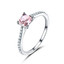 Princess Pink Nano Morganite Cocktail Ring in 0.925 White Sterling Silver (MDS210196)