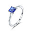 Princess Blue Nano Sapphire Cocktail Ring in 0.925 White Sterling Silver (MDS210198)
