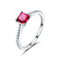 Princess Red Nano Ruby Cocktail Ring in 0.925 White Sterling Silver (MDS210201)