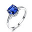 Cushion Blue Nano Sapphire Cocktail Ring in 0.925 White Sterling Silver (MDS210204)