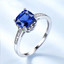 Cushion Blue Nano Sapphire Cocktail Ring in 0.925 White Sterling Silver (MDS210204)