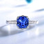 Cushion Blue Nano Sapphire Cocktail Ring in 0.925 White Sterling Silver (MDS210205)