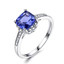 Cushion Blue Nano Tanzanite Cocktail Ring in 0.925 White Sterling Silver (MDS210206)