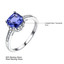 Cushion Blue Nano Tanzanite Cocktail Ring in 0.925 White Sterling Silver (MDS210206)