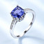 Cushion Blue Nano Tanzanite Cocktail Ring in 0.925 White Sterling Silver (MDS210207)