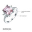 Cushion Pink Nano Morganite Three-stone Cocktail Ring in 0.925 White Sterling Silver (MDS210209)