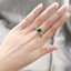 Round Green Nano Emerald Cocktail Ring in 0.925 White Sterling Silver (MDS210212)