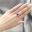 Round Blue Nano Sapphire Cocktail Ring in 0.925 White Sterling Silver (MDS210215)