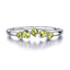 Round Green Nano Peridot Five-Stone Cocktail Ring in 0.925 White Sterling Silver (MDS210216)