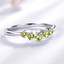 Round Green Nano Peridot Five-Stone Cocktail Ring in 0.925 White Sterling Silver (MDS210216)