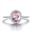 Oval Pink Nano Morganite Halo Cocktail Ring in 0.925 White Sterling Silver (MDS210218)
